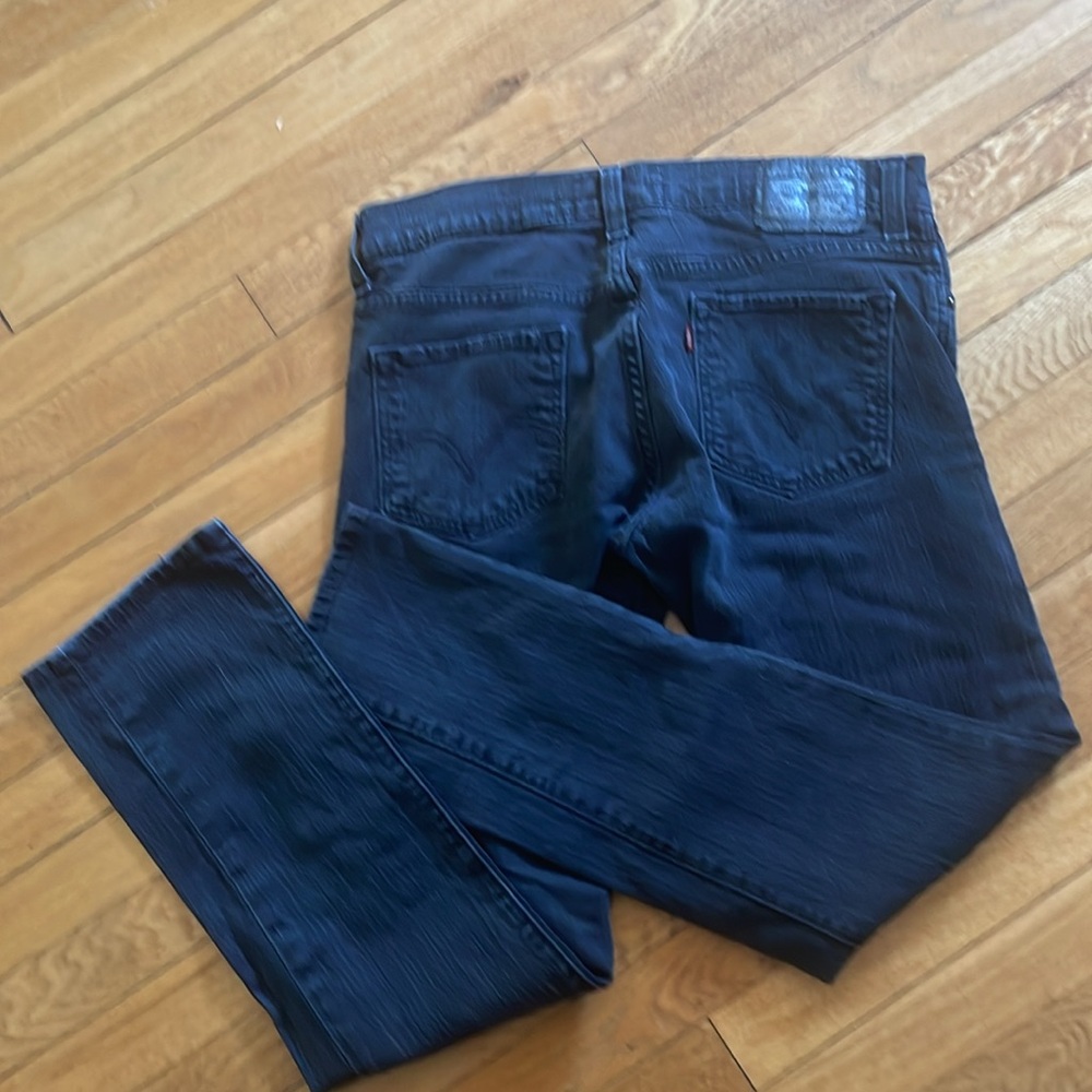 Levis Mens Black Skinny 511 Vintage Worn Denim Jeans 32/29 - Picture 4 of 7